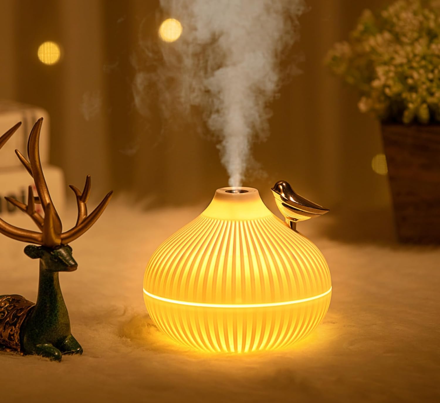 Dsp Appliances Mini Air Humidifier Cute Onion Shape Portable Small Humidifier. Ultrasonic Humidifier Home Decor. Silent & Auto Shut-Off (Onion Humidifier)