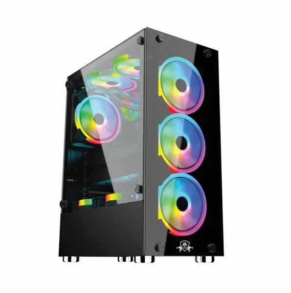 RGB Gaming PC with 4 RGB Fans, H110m Motherboard, Core i5 7th, 8GB RAM, 128GB SSD, 500GB HDD, 4GB Graphic card
