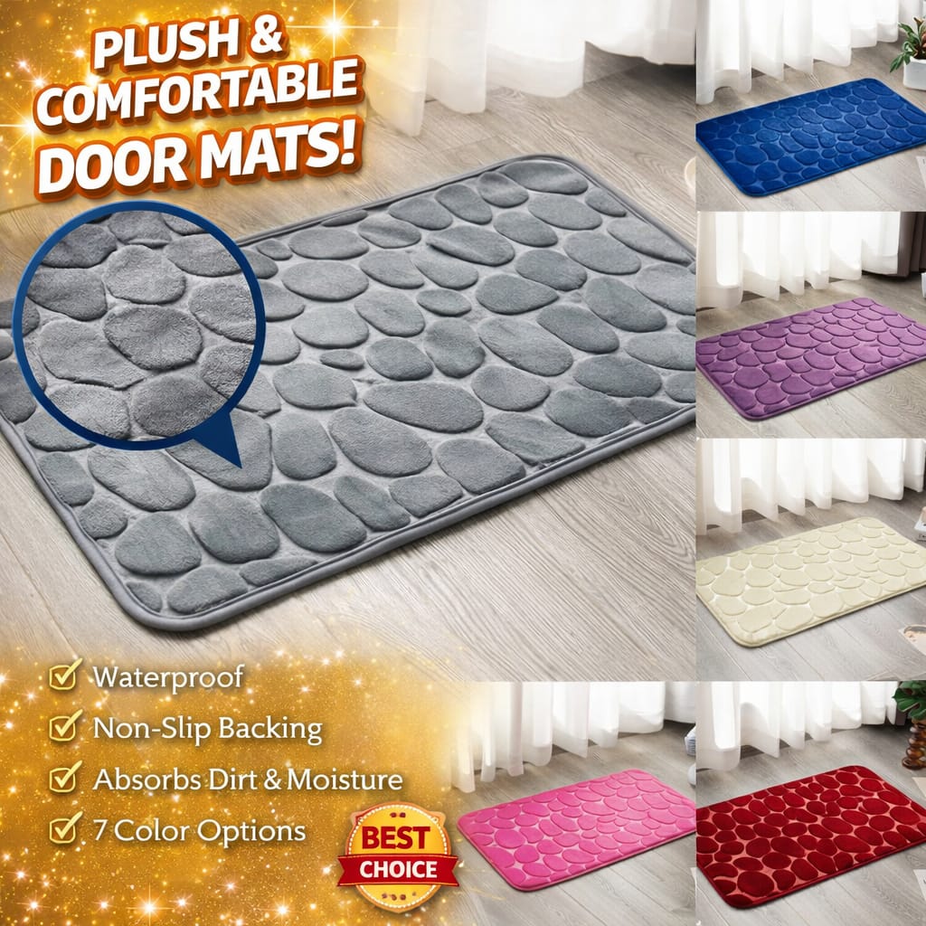 Memory Foam Bath Mat Cobblestone Bathroom Rugs Super Water Absorbent Bath Mats for Bathroom Machine Washable Bath Rugs 40X60CM