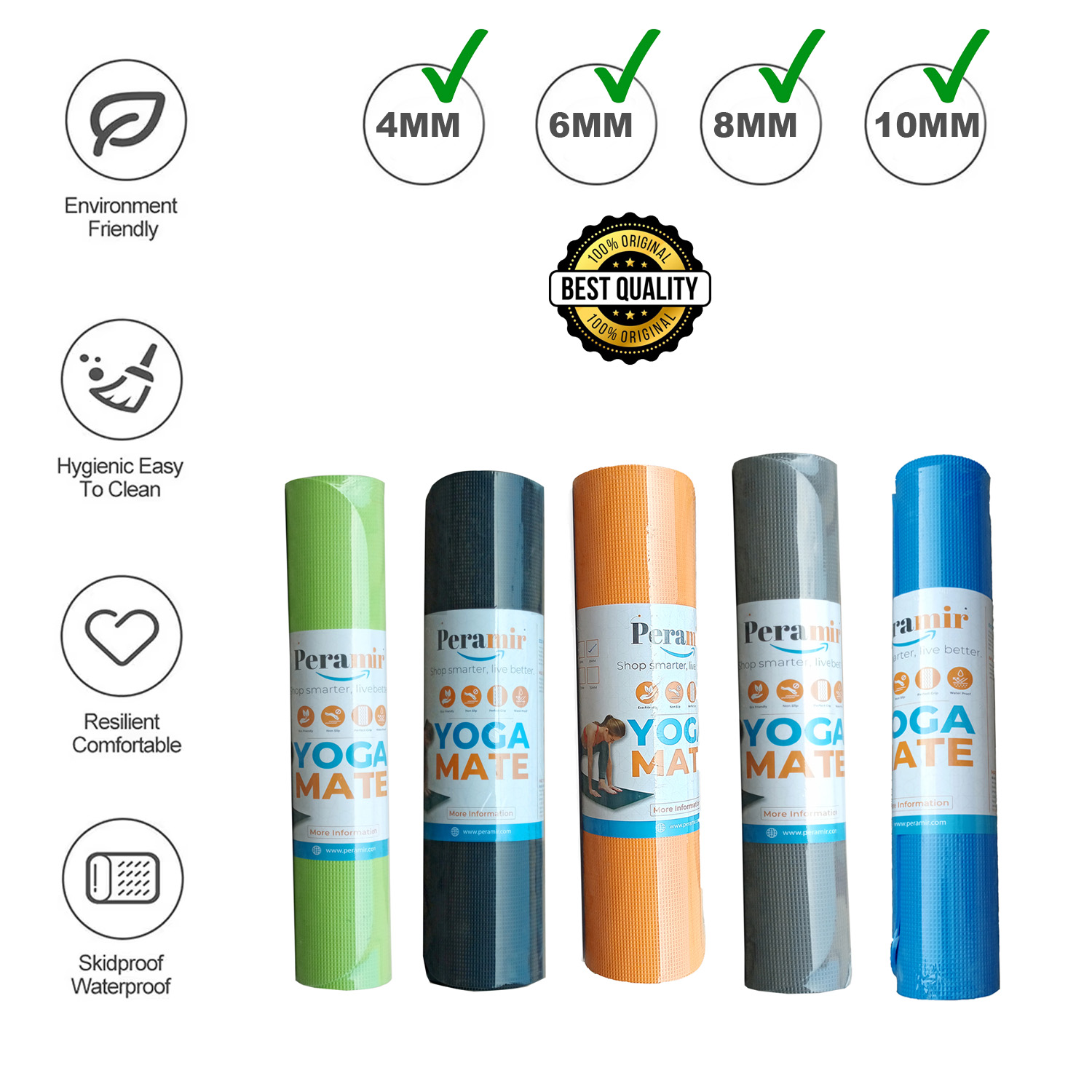 Yoga Matt 4-mm  ( 6 by 2 Ft ) Size Non-Slip Exercise Gym Flooring Mat Premium Quality For Men and Women Multi Purpose Uses