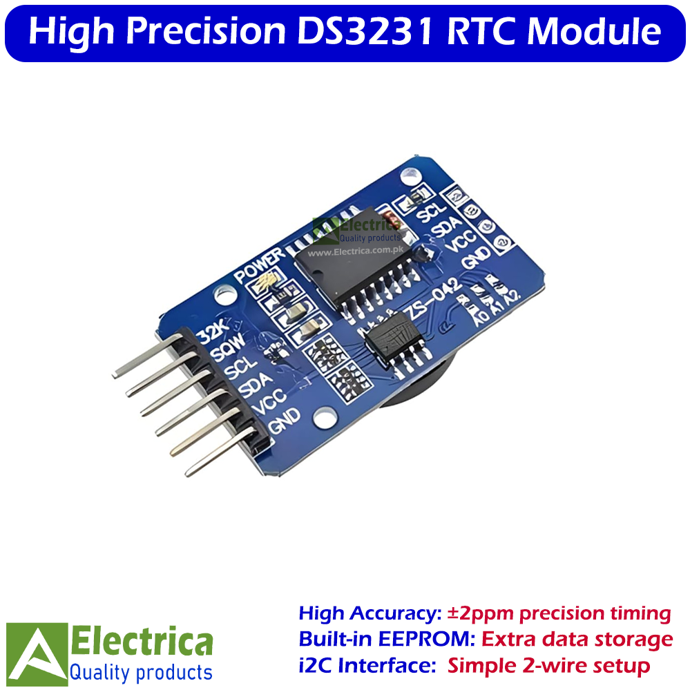 DS3231 Precision RTC Module with AT24C32 EEPROM I2C Real Time Clock for Arduino with Battery by Electrica