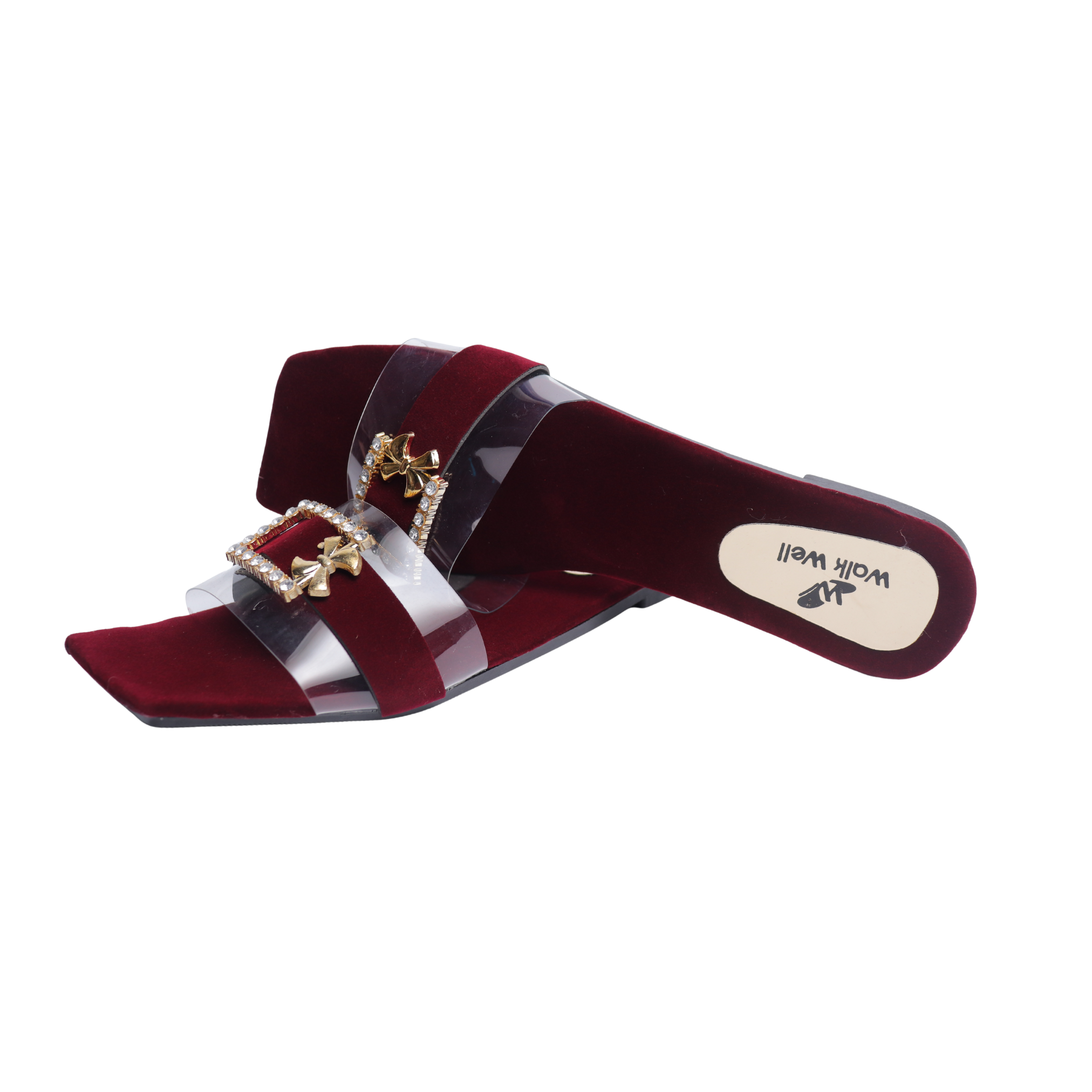 Ladies Slippers Girls Stylish Slippers Velvet Ladies Chappal with Sheesha Buckle Comfortable Women Party Wear Slip-On