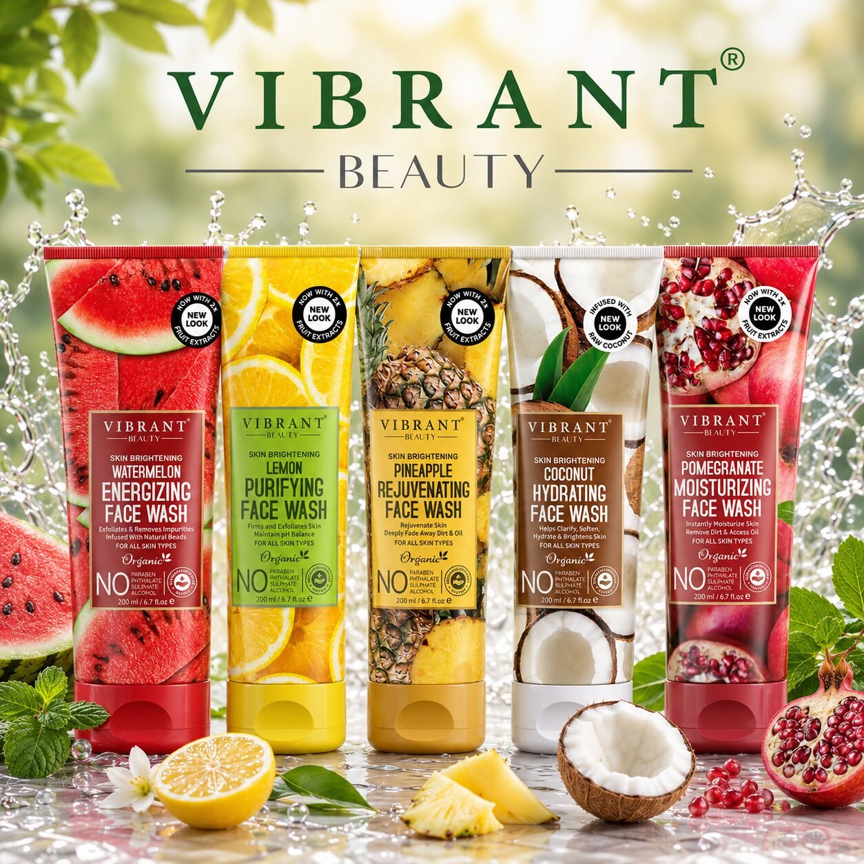 Vibrant Beauty Face Washes Deal (Pack of 5) Each | Personal Care Set | 200ml