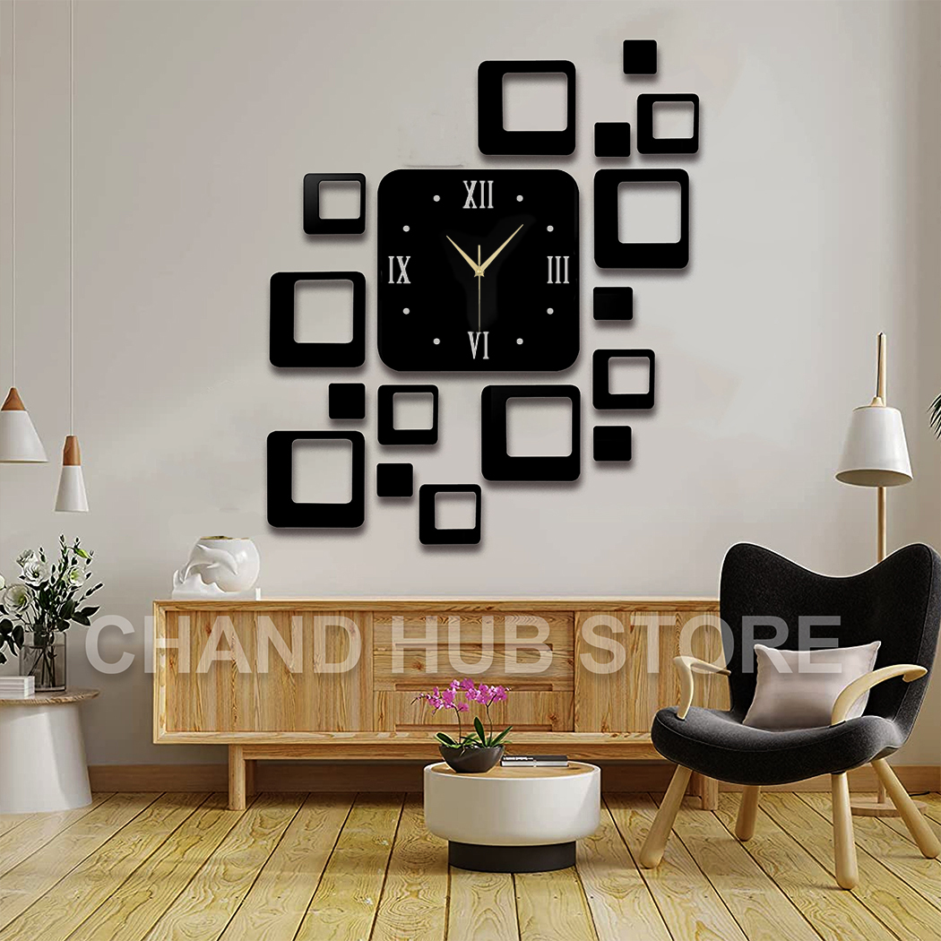 Chand Hub Reverse Frameless Creative Wall Clock | Clock Big Size Wall Clock I Wooden Material Wall Clock Beautifull For Bedroom Or Office Wall
