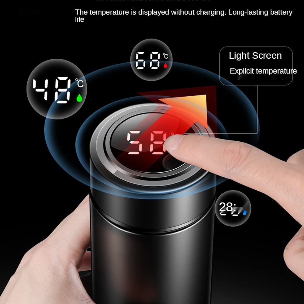 500ML Smart Thermos Water Bottle Led Digital Temperature Display Stainless Steel Coffee Thermal Mugs Intelligent Insulation Cups