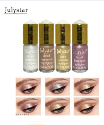 Huxiabeauty Silky Glow Liquid Eyeshadow Highlighter Quick Dray Best Shine  For Girls And Women 15ml