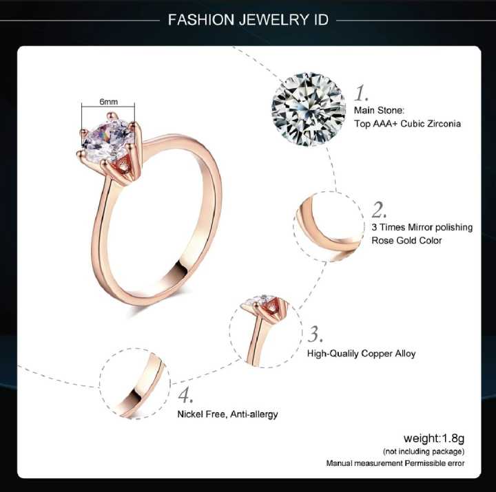 Diamond Ring Stainless Steel Ring For Girl & Woman