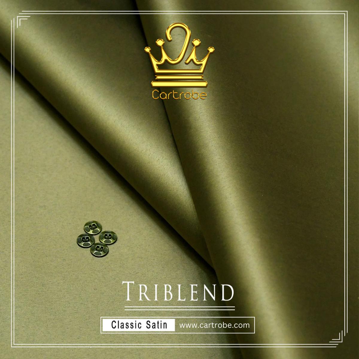 Army Green / Dark Green Classic Tribland Shine / Chamak Cotton Satin