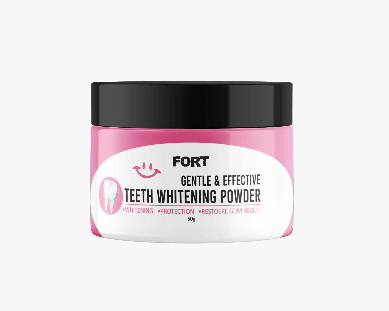 FORT Teeth Whitening Powder | Gentle & Effective Teeth Whitening Powder 100% Natural Strong Formula Dental Whitening Cleaning Powder | 50ml