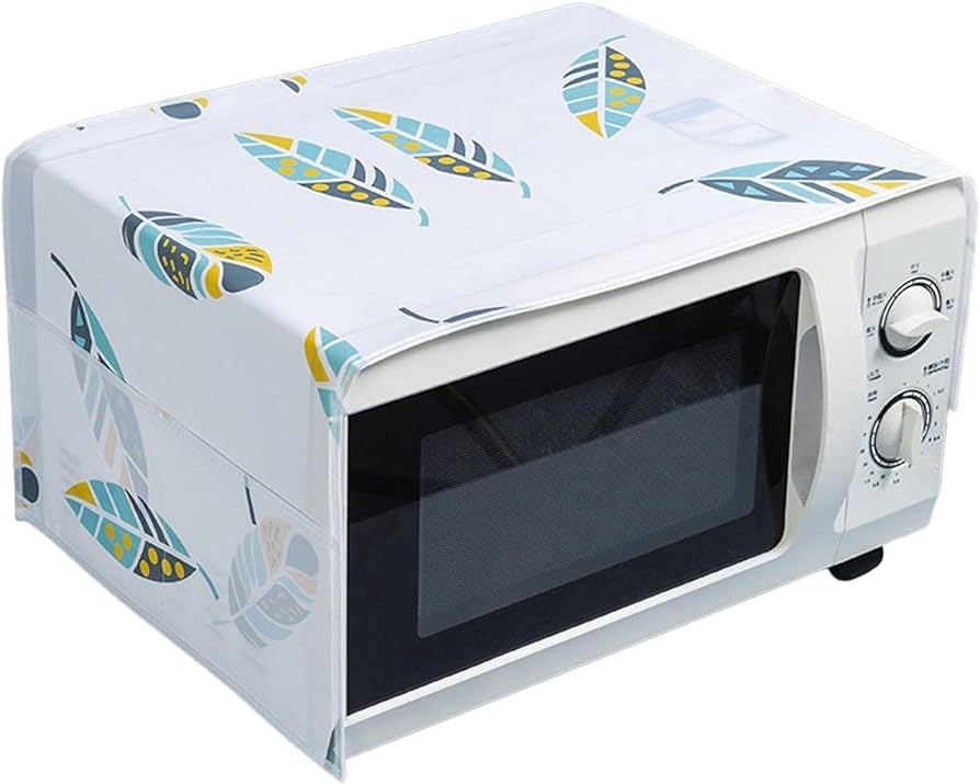 Oven Cover Microwave Dust Cover Waterproof Double Pocket Storage Bag Microwave oven cover full size with 4 Pockets