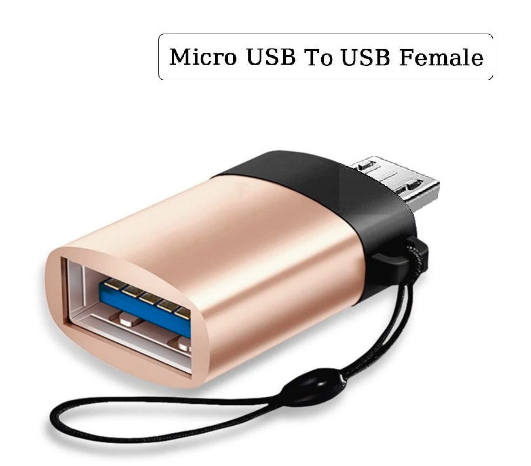 Micro OTG Adapter, Micro USB Male to USB-A Female Andriod OTG Adapter Compatible with Samsung S7 S6, OTG Micro Devices, Flash Drive, Keyboard (Black)