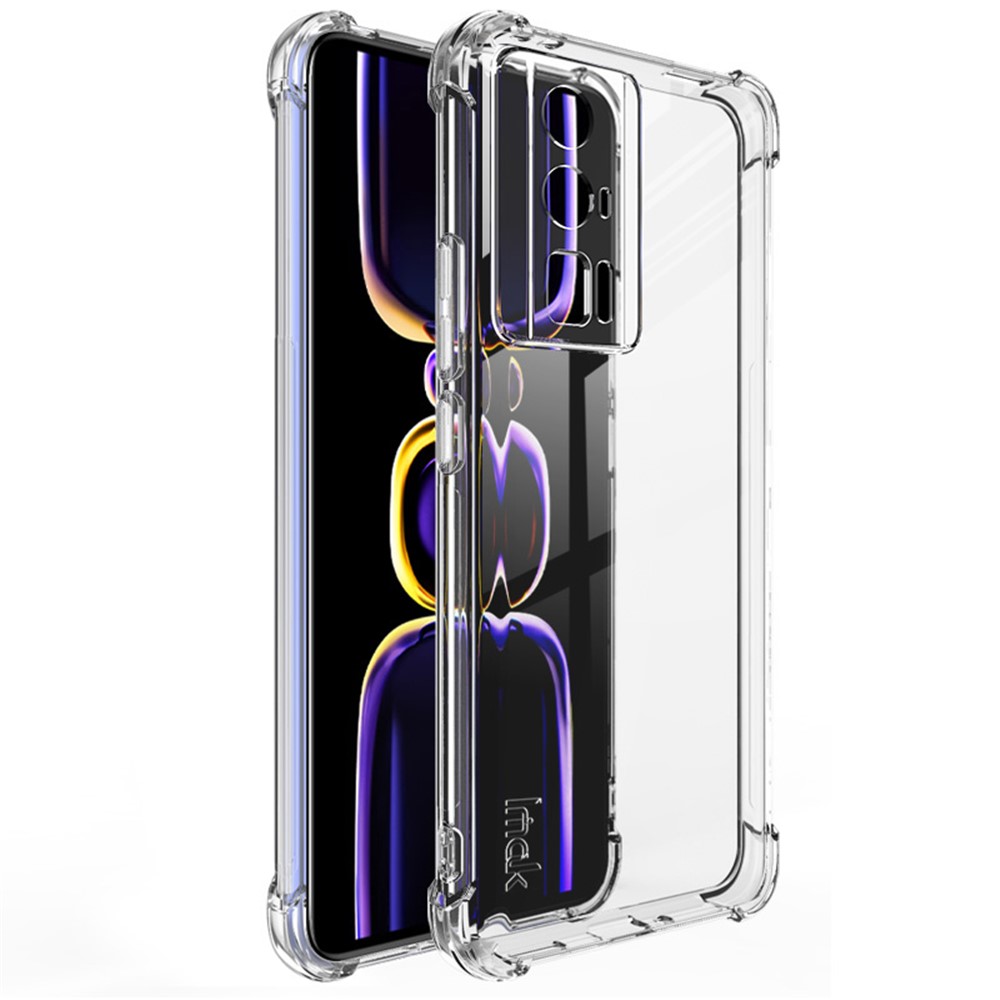 Redmi K60 / K60 Pro 5G Transparent Soft Silicone Back Cover with Corner Bumper Protection – Anti-Slip, Camera & Screen Guard