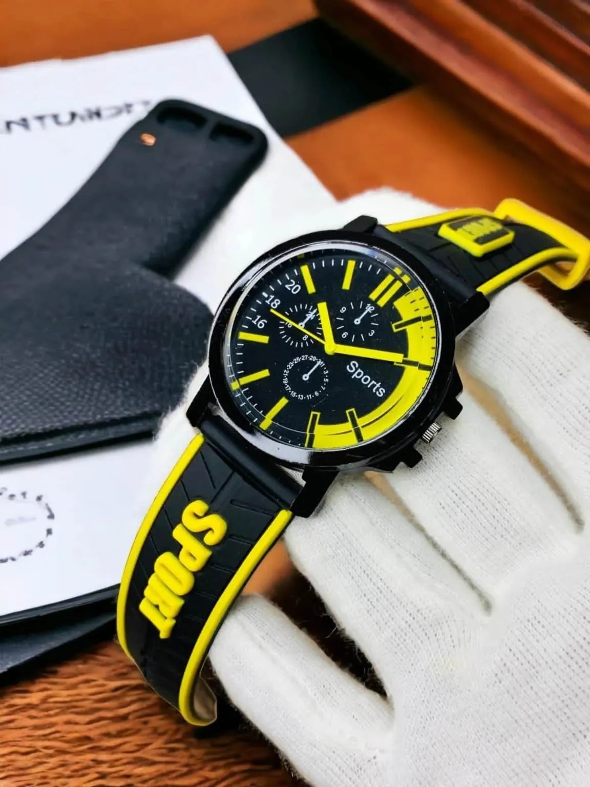 Rubber Step Watch For Boys Sports Look & Stylish Red & Black Sports Wrist Watch – Analog Quartz Watch with Durable Rubber Strap – Casual & Trendy Design for Daily Use