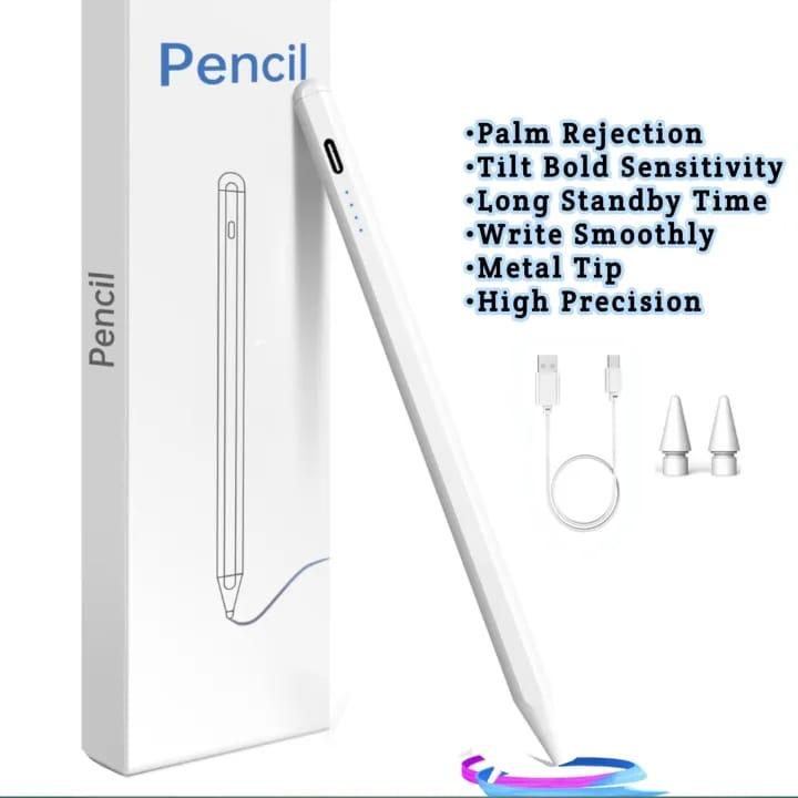 Universal Stylus Pen – High Precision Metal Tip Digital Touch Pen | Fast Charging, Long Battery Life & Tilt Sensitivity for Smooth Writing, Drawing & Touch Screen Use