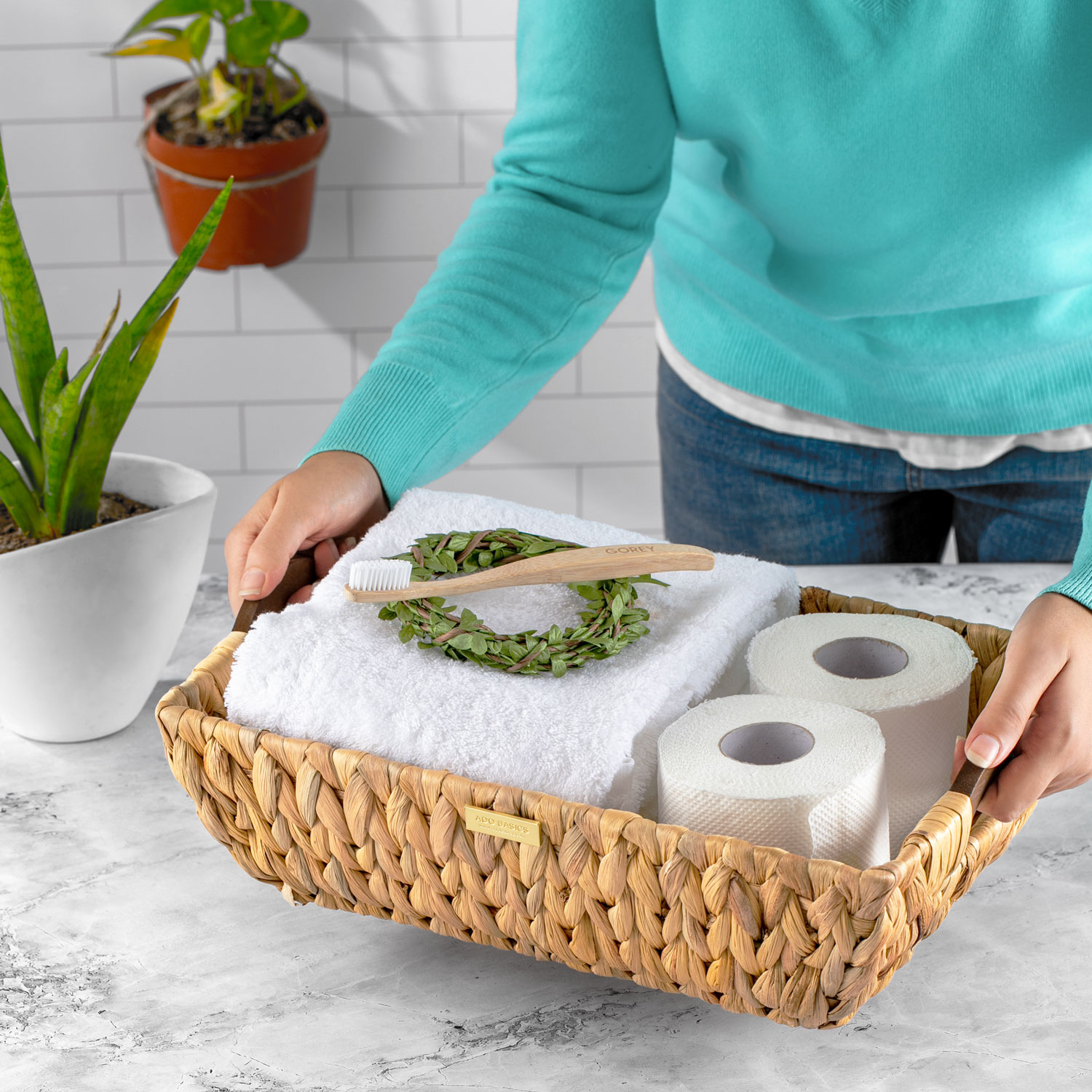 Toilet paper Storage Wicker Baskets 12 Length 6.29 Width ADO Basics