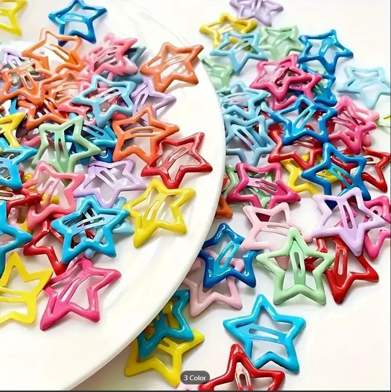Colorful Star-Shaped BB Barrettes Hair Clips 20/40 pcs Set for Girls - Lovely Kids Hair Accessories