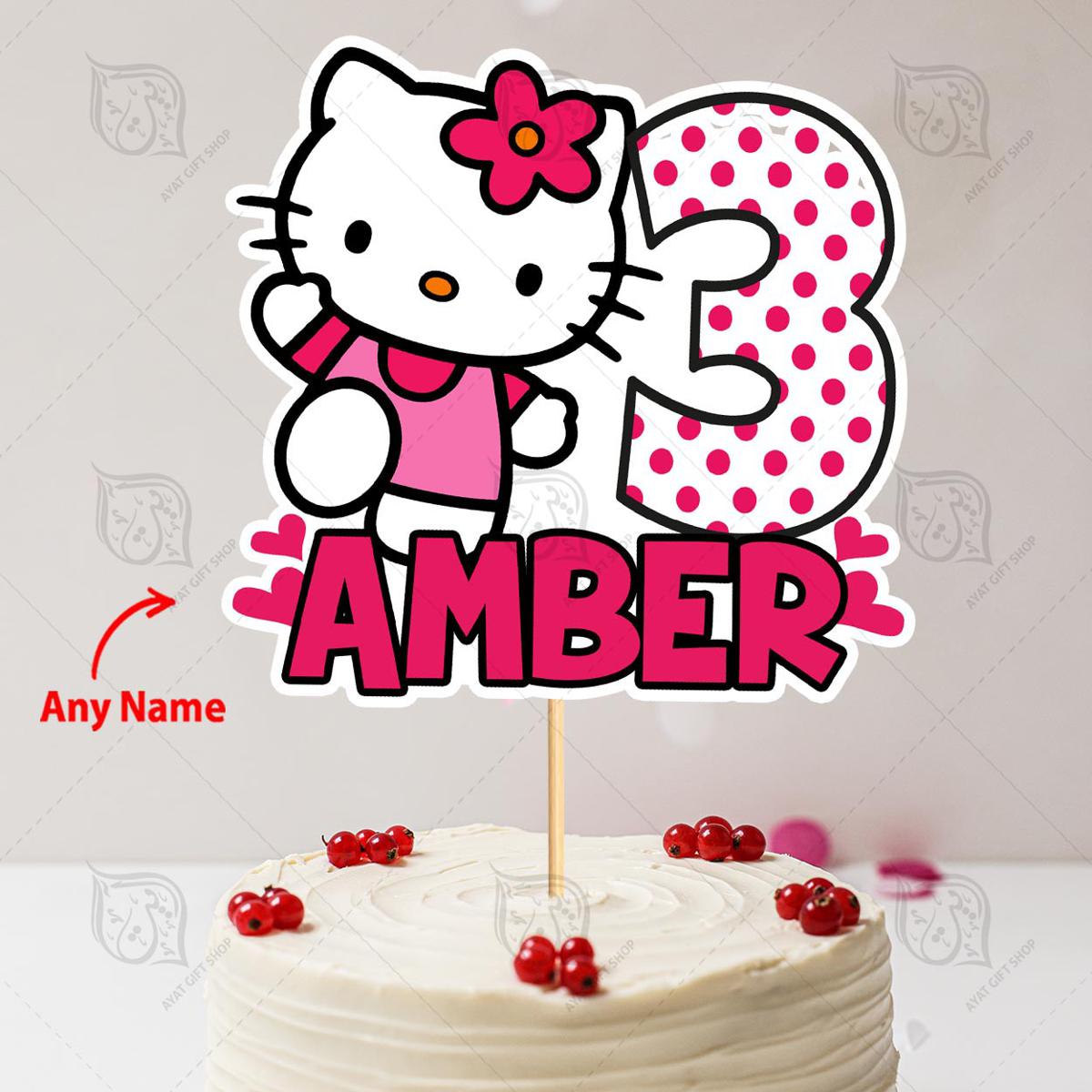 Personalized / Customized Hello Kitty Cake Topper with Name PKCT001 – Cake  Toppers India