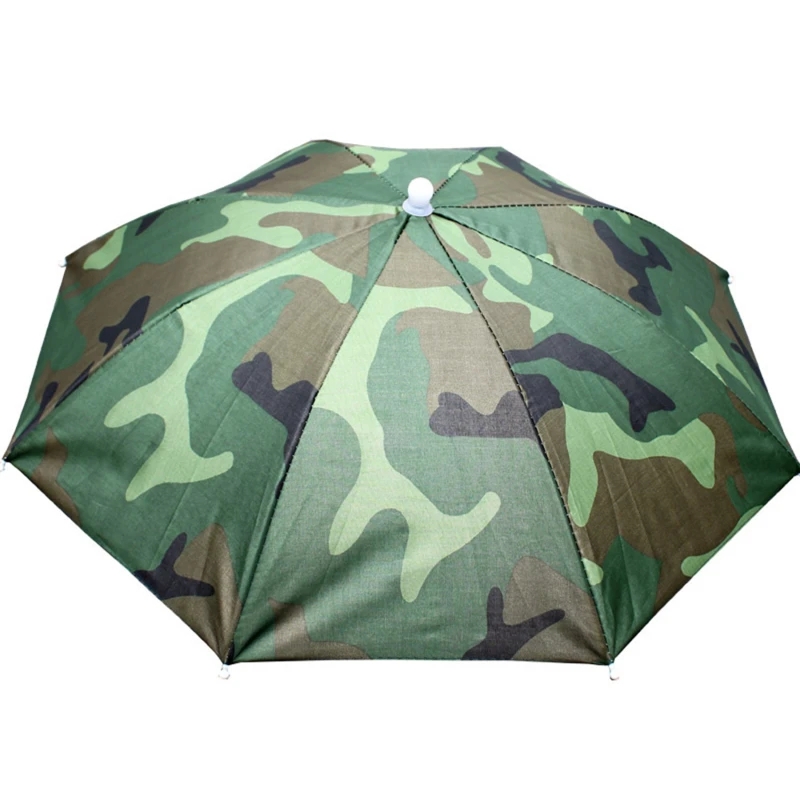 Portable Rain Umbrella Hat Foldable Outdoor Pesca Sun Shade Anti-UV Camping Fishing Headwear Cap Beach Head Hats Accessory Head For Umbrella.
