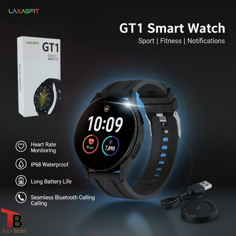 GT1Smart Watch – Smartwatch – smartwatches – Smart Watch for Boys – Ultra Smartwatch – Bluetooth Call, Fitness Tracker, Heart Rate Monitor, Sports Modes, Waterproof, Long Battery, Smart Watch for Boys & Men – Android & iOS Compatible – Smartwatch gift