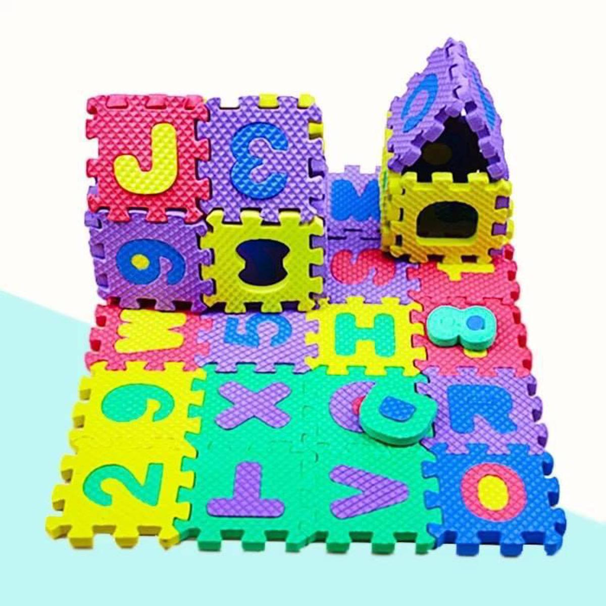 Large Alphabet ABC Puzzle Floor Playmat 26-Piece EVA Foam Set, 11″ x 11″ by Chotai Mart for Kids
