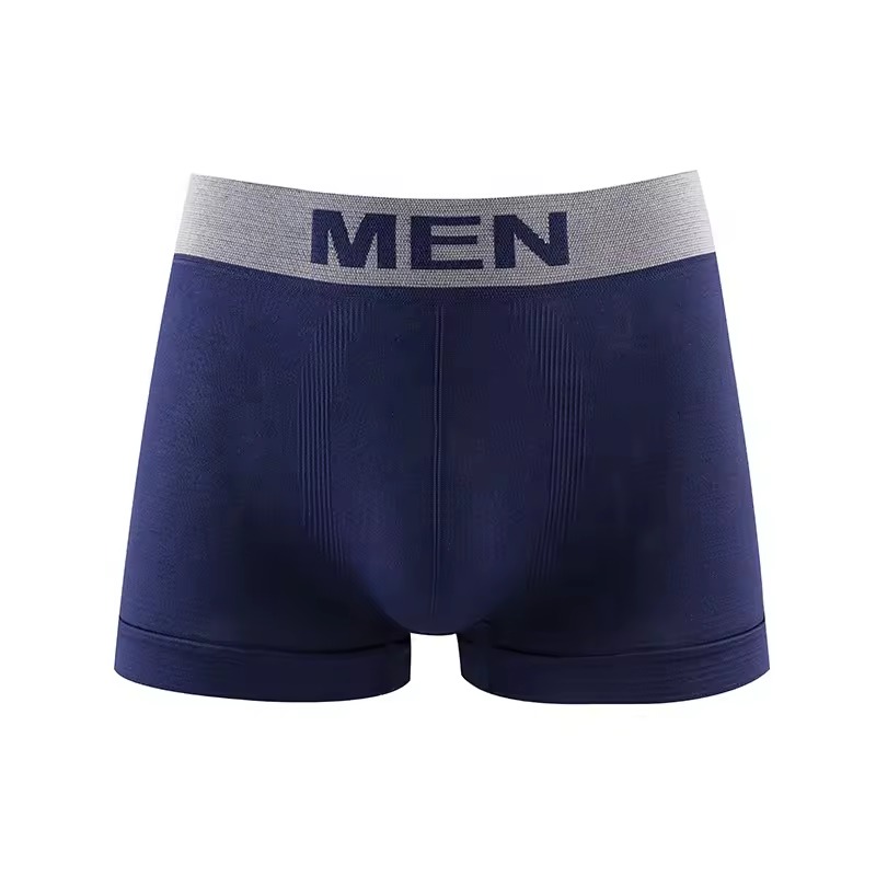 1 pc Mens High-Stretch Breathable Quick-Drying Boxer Underwear - Soft Skin-Friendly Polyester Fabric, High Elasticity, and Casual Daily Wear