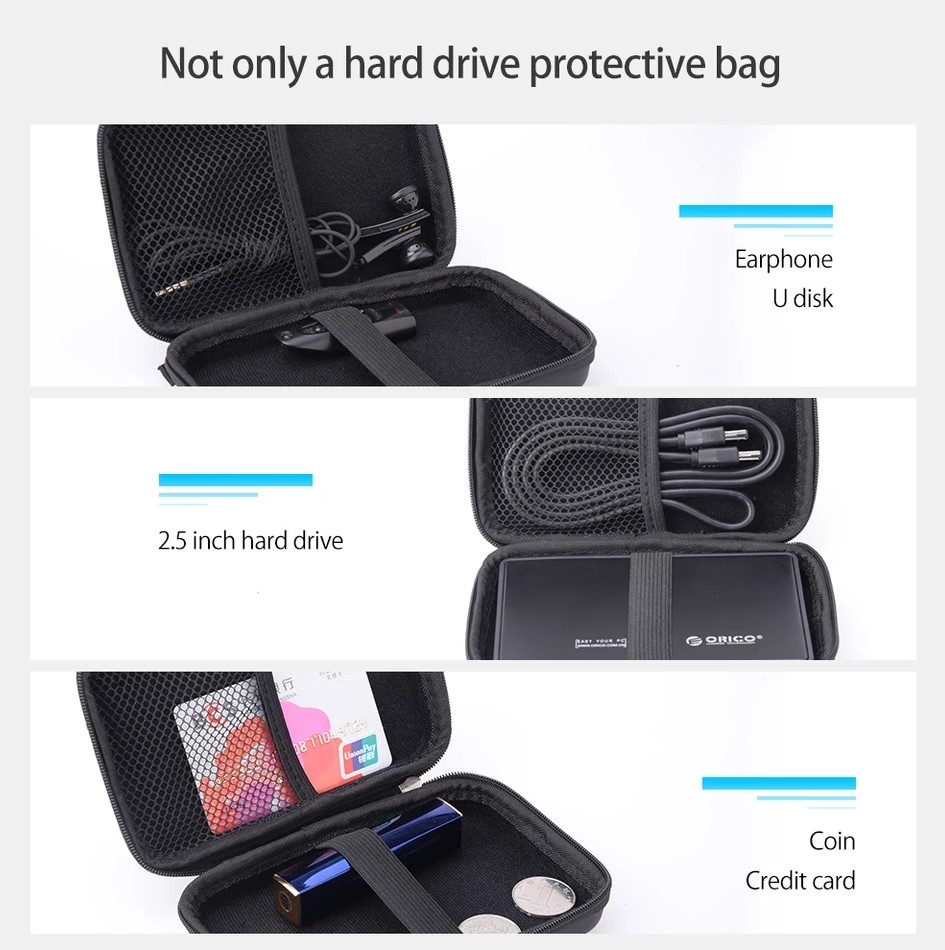 Orico 100% Original External Portable Hard Disk Drive Case - Black