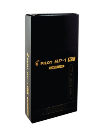 Pilot Bp-1rt Retractable Ballpoint Pen Black 1.0 Medium Tip 12 Pcs Pack ...