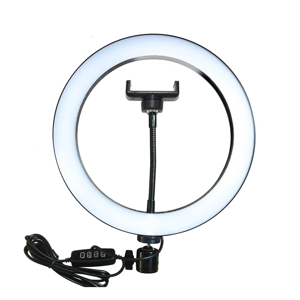 Ringlight 10" / 26cm Ring Light With Phone Holder & 3 Shades of Colours Only Ring light For Video Making Selfie Ring Light Photography Dimmable Makeup 26cm Ring Light Video Live with