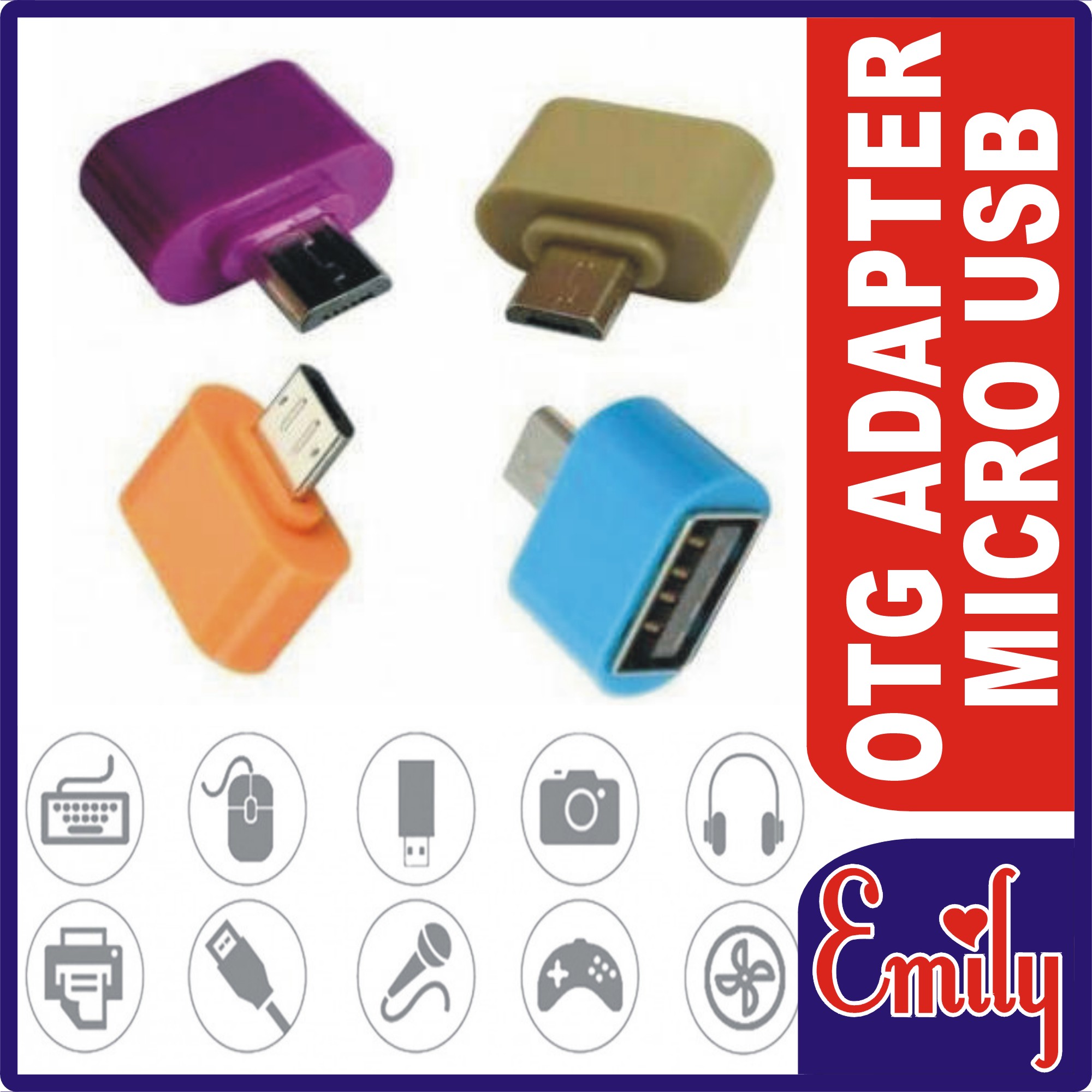 OTG ADAPTER Micro USB OTG  1 Side Female USB and Other Side Male Micro USB USB to Micro USB Connector Durable Material
