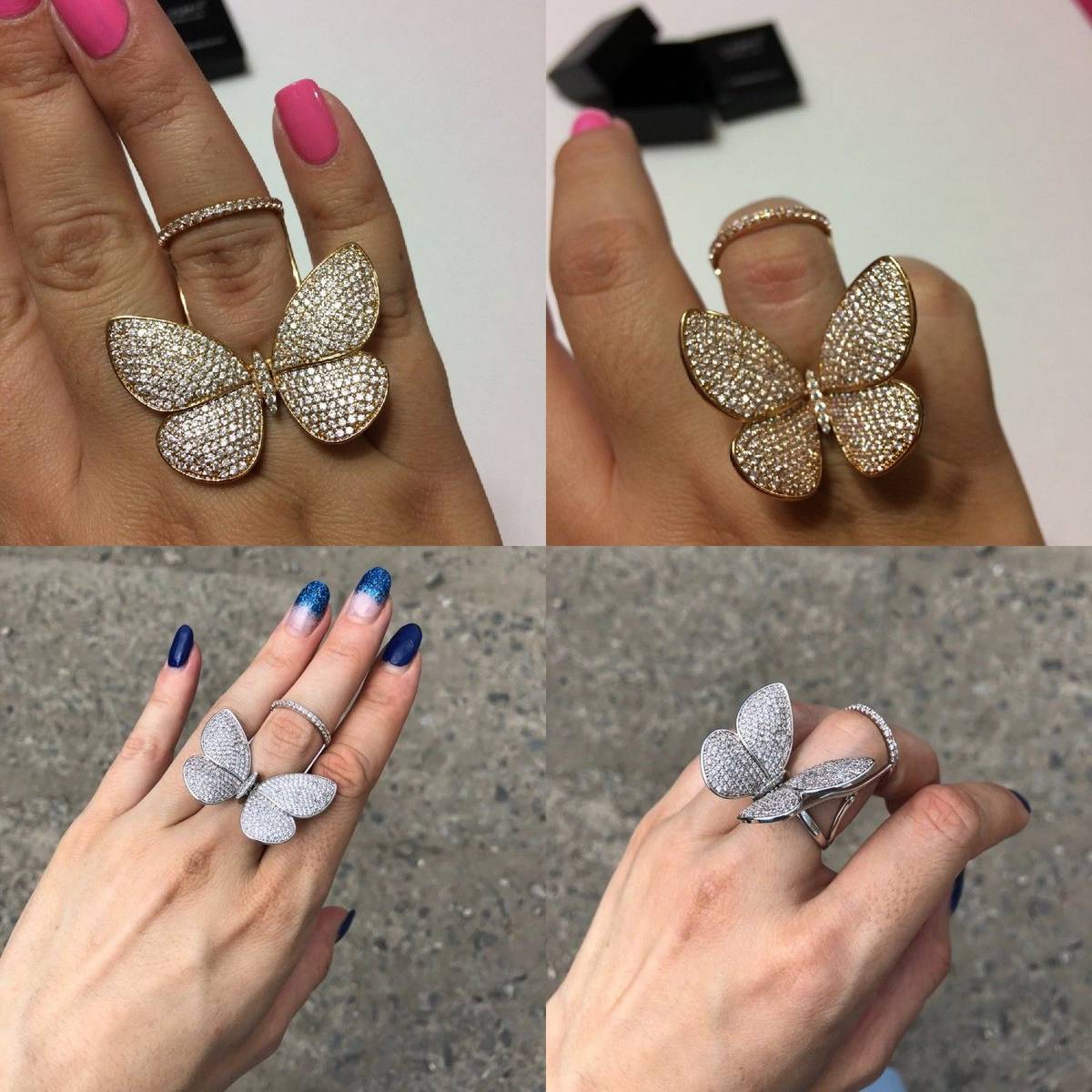 Trendy Shinny Butterfly Adjustable ring for Girls