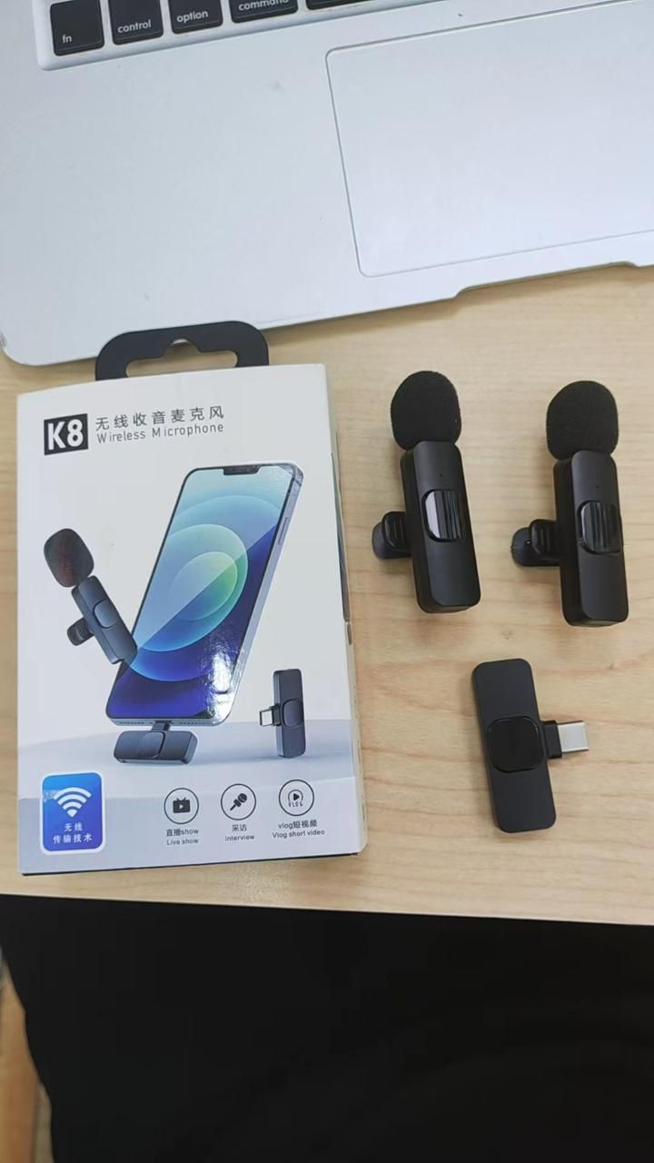 K8 Universal Plug Type-C Wireless Microphone with Mini Cable for Phone/Mobile Devices