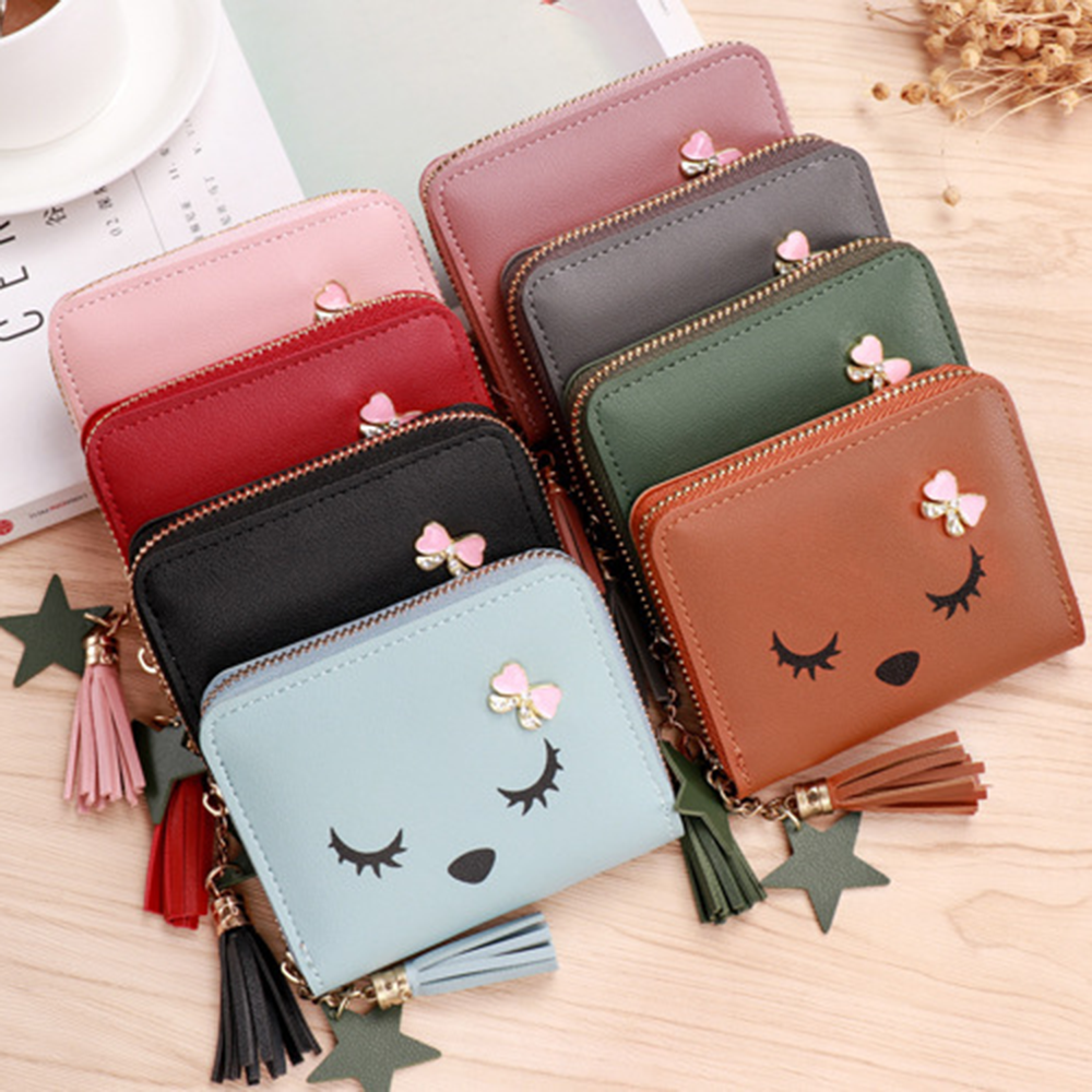 Generic Cute Cartoon Wallets Women PU Leather Small Purse For Ladies Black  | Jumia Nigeria