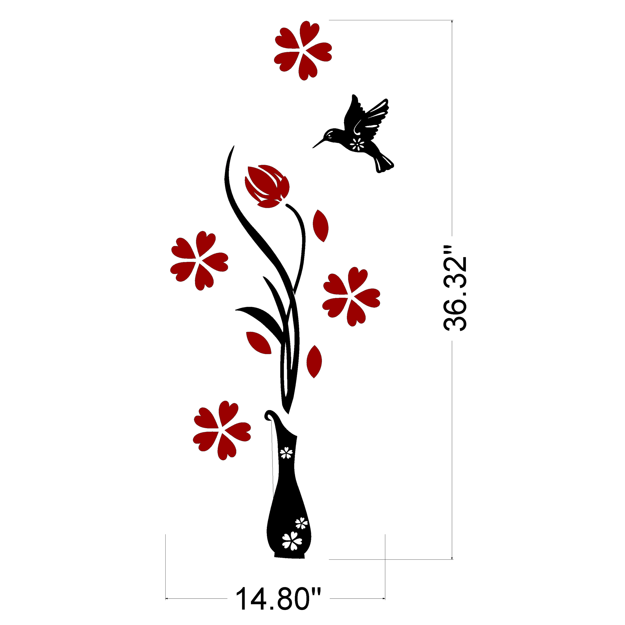 Flower Vase Wooden Wall Art For Room Hall Decorating I Wooden Wall Art