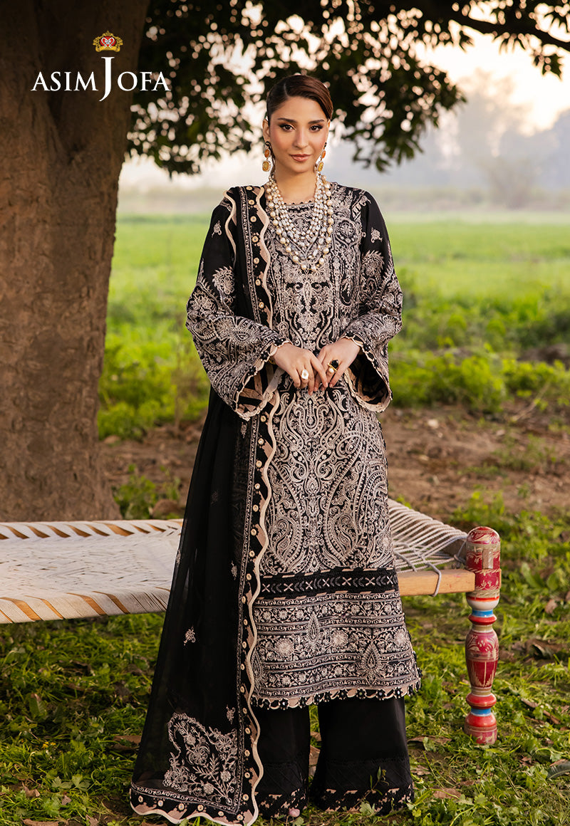asim jofa black dress ASIM JOFA MEHR O MAH 07 – The Zaibai main image 0