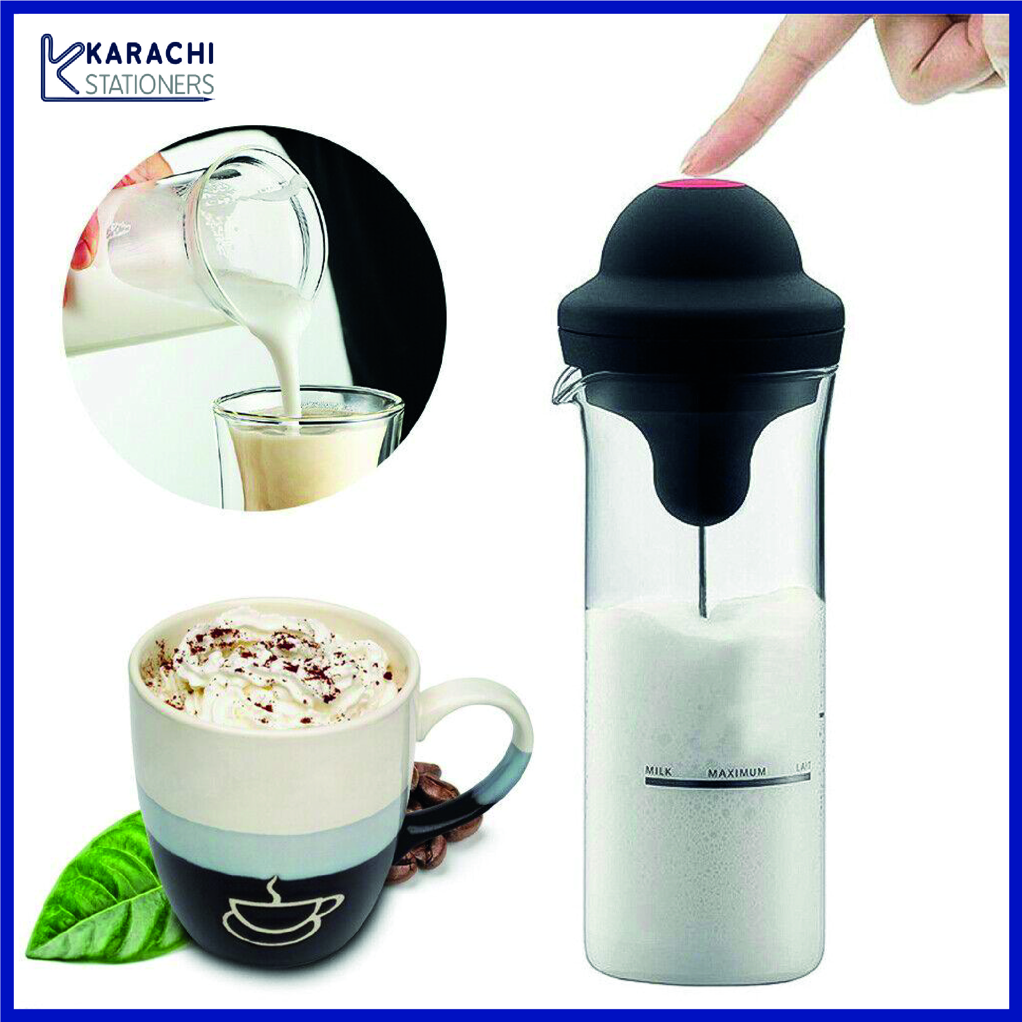 Milk Frother Electric Foamer Coffee Foam Maker Shake Mixer Jug Cup milk