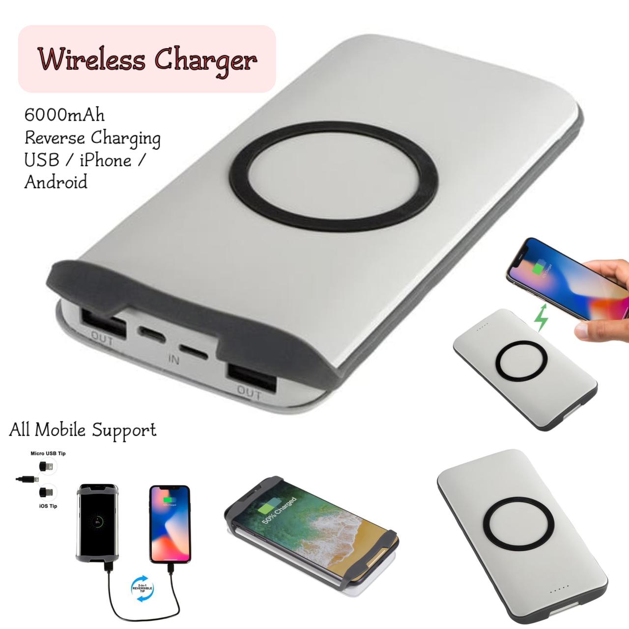 2in1 Wireless Phone Power bank Charger with Reverse Charging