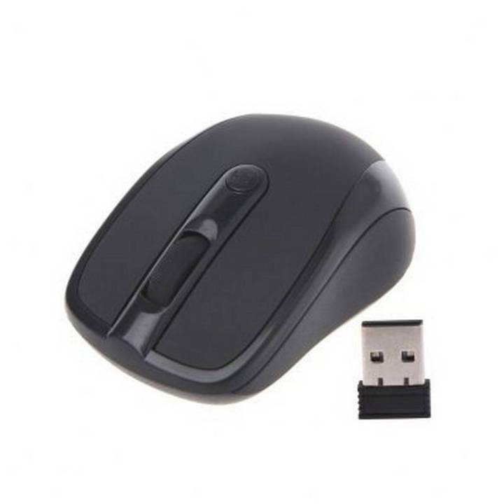 2.4GHZ Wireless Optical Mouse with Mini USB Receiver For Computer And Laptop - GREY BLACK