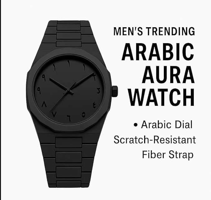 Watch New Arabic Aura Watch Black Modern Creative Design Chain Quartz Movement