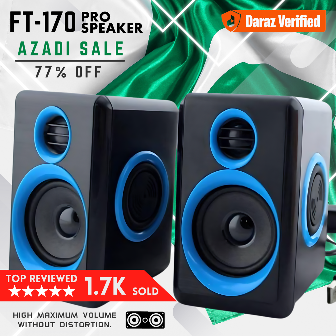 Computer Speakers With Heavy Bass Volume, 3.5mm Audio, USB Wired Powered Built-in Four Loudspeaker Diaphragm Multimedia Speaker for RGB Gaming PC, Laptops And Computers - Add-To-Cart