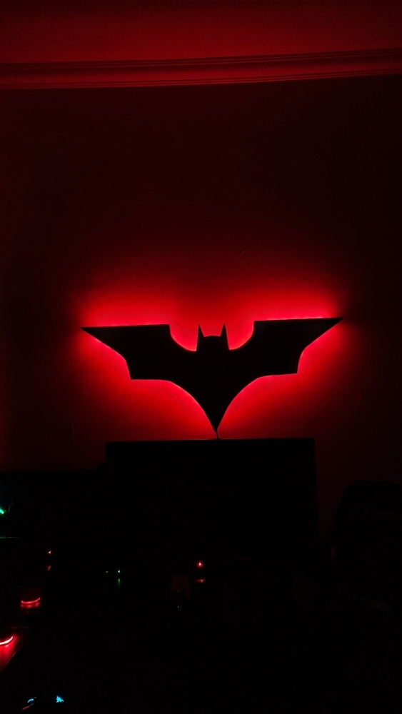 ZF 3D Batman Led Wall Lamp Wooden ZRK 7mm Thickness - Gaming Decor - ZF Tycoon room decor - Color Black