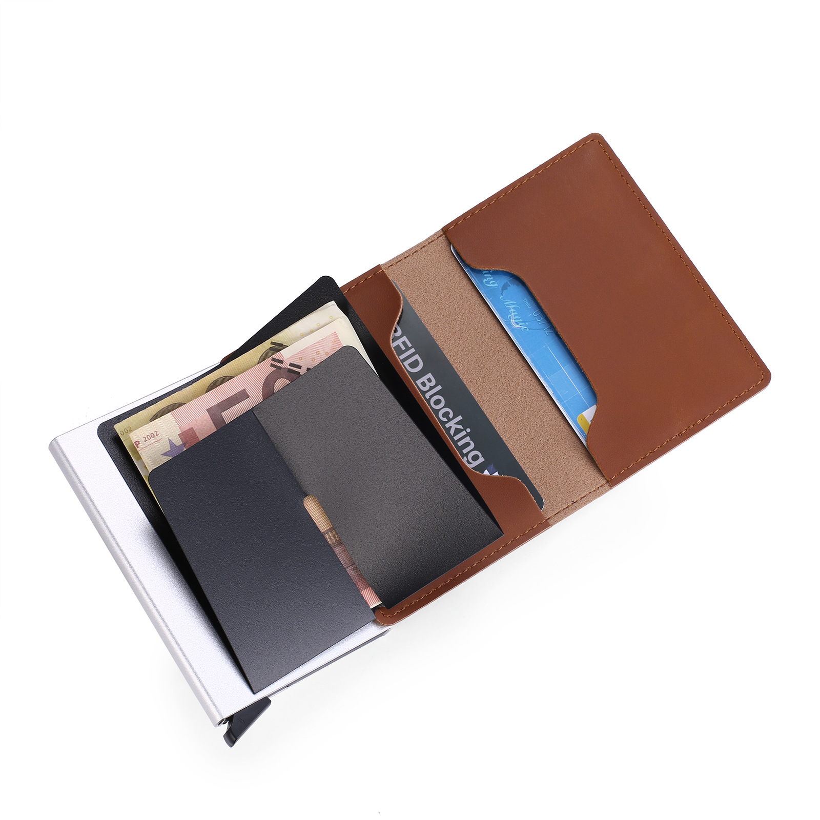 Id Credit Bank Card Holder Wallet Luxury Brand Men Anti Rfid Blocking  Protected Magic Leather Slim Mini Small Money Wallets Case - Card & Id  Holders - AliExpress