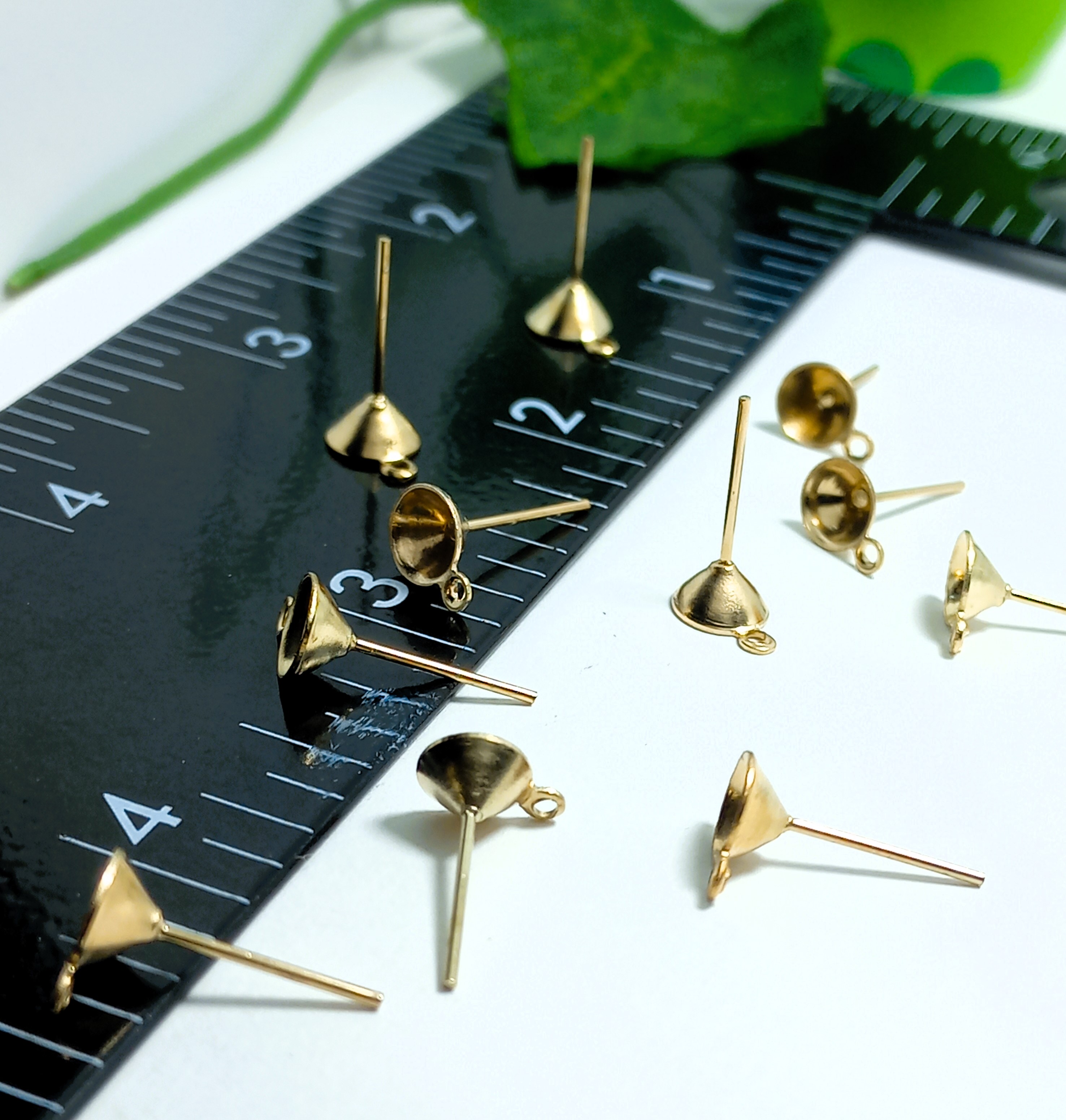 6pcs, Metal Blank Cup Earrings base / Findings, Earring Stud, about 6mm, DIY Art & Craft.