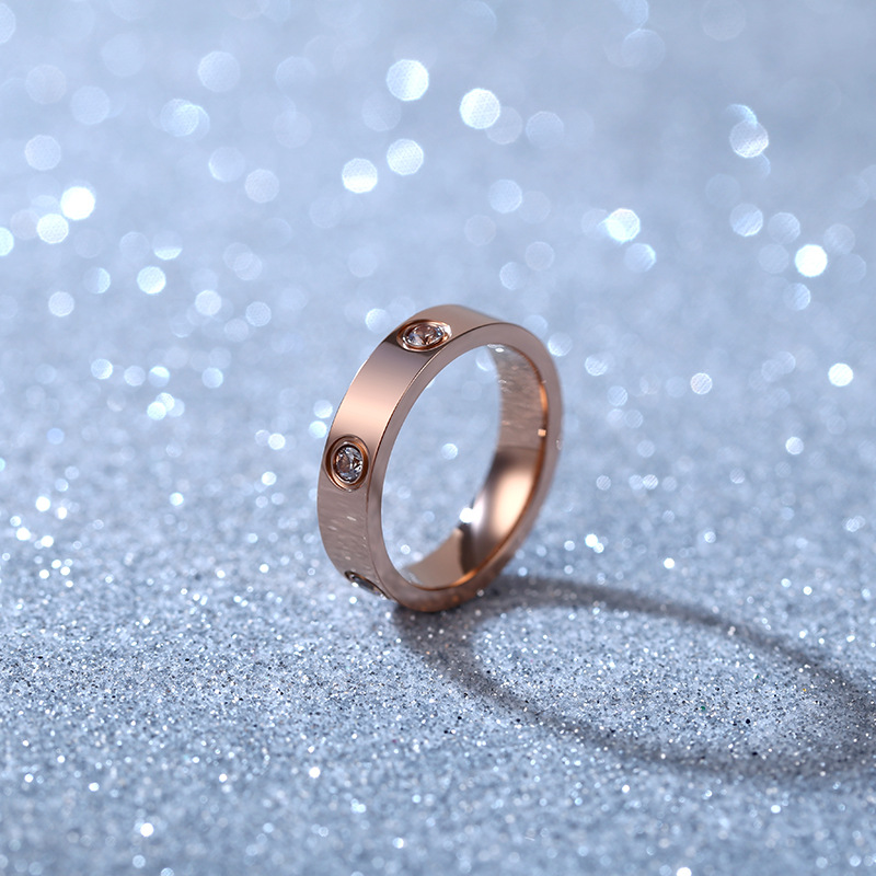 Famous Brand Designer Fashion Rings for Women men 6 diamond Stainless ...