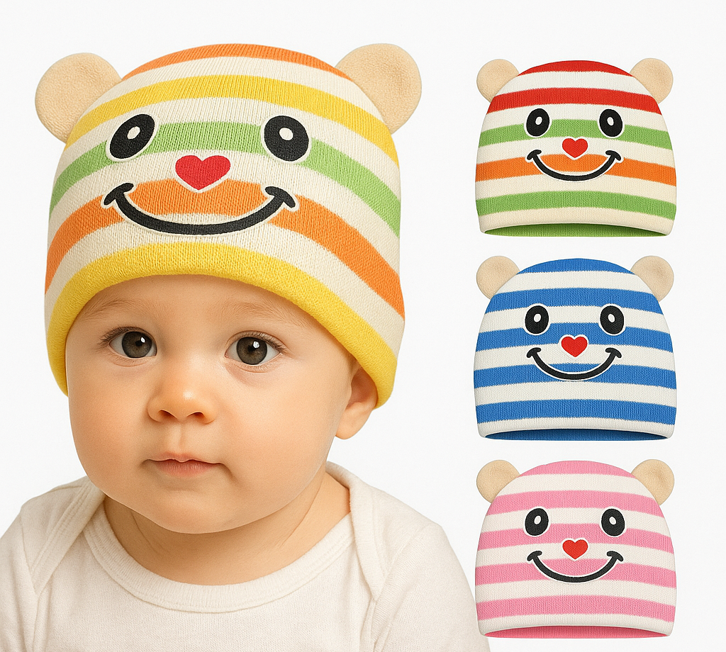 2Pcs Soft Newborn Hat Baby Beanie Cotton Infant Bonnet Baby Cap for Girls Boys Kids Hats Newborn Accessories 0-12M