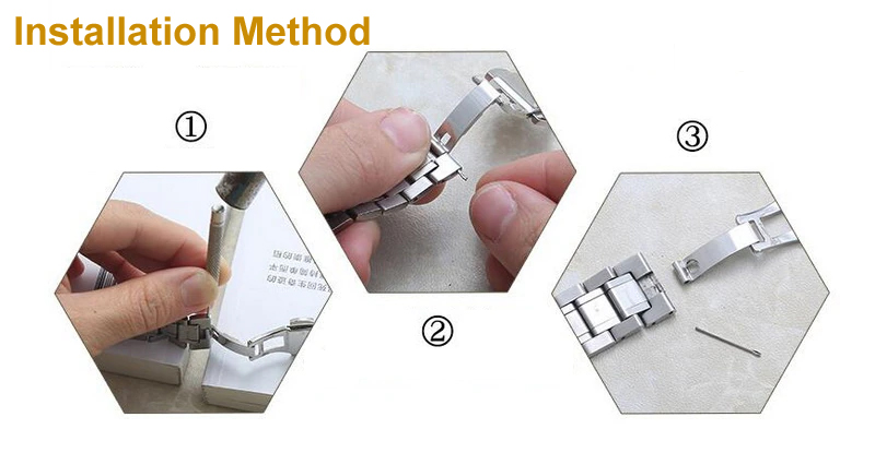 Replacement Tool Butterfly Lock  Double Push Button Lock Folding Clasp for Watch Band Steel Chain Lock