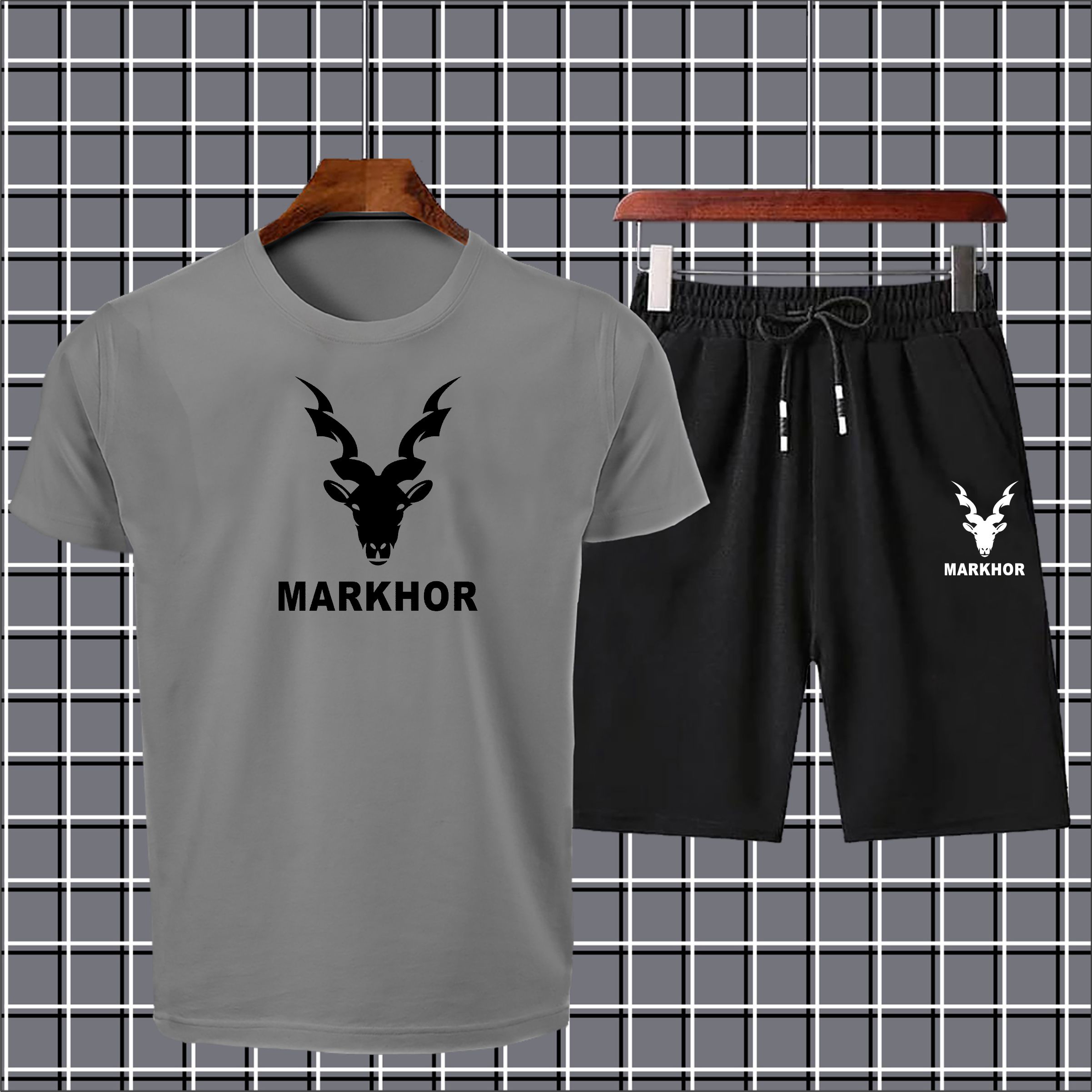 Markhor Printed Half Sleeves Summer Tracksuit For Boys & Girls T-Shirt & Shorts Gym Sports Outdoor Gaming Tracksuit for Men_Boys_Girls_Women Party Wear