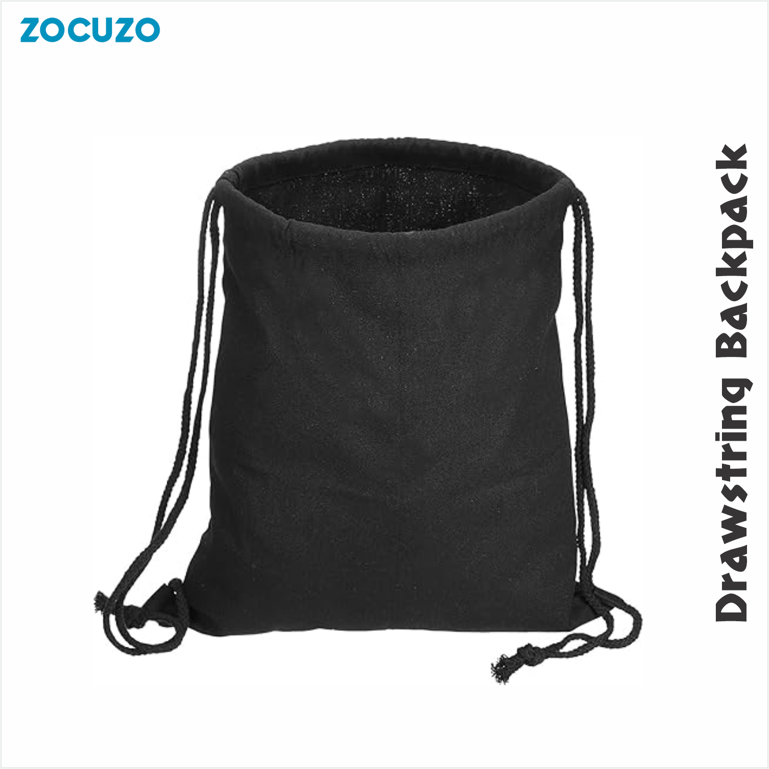 ZOCUZO Cotton Drawstring Bags, Cotton Canvas Drawstring Backpack Foldable Sports Gym Bags for Women Men Gym Sports Trip