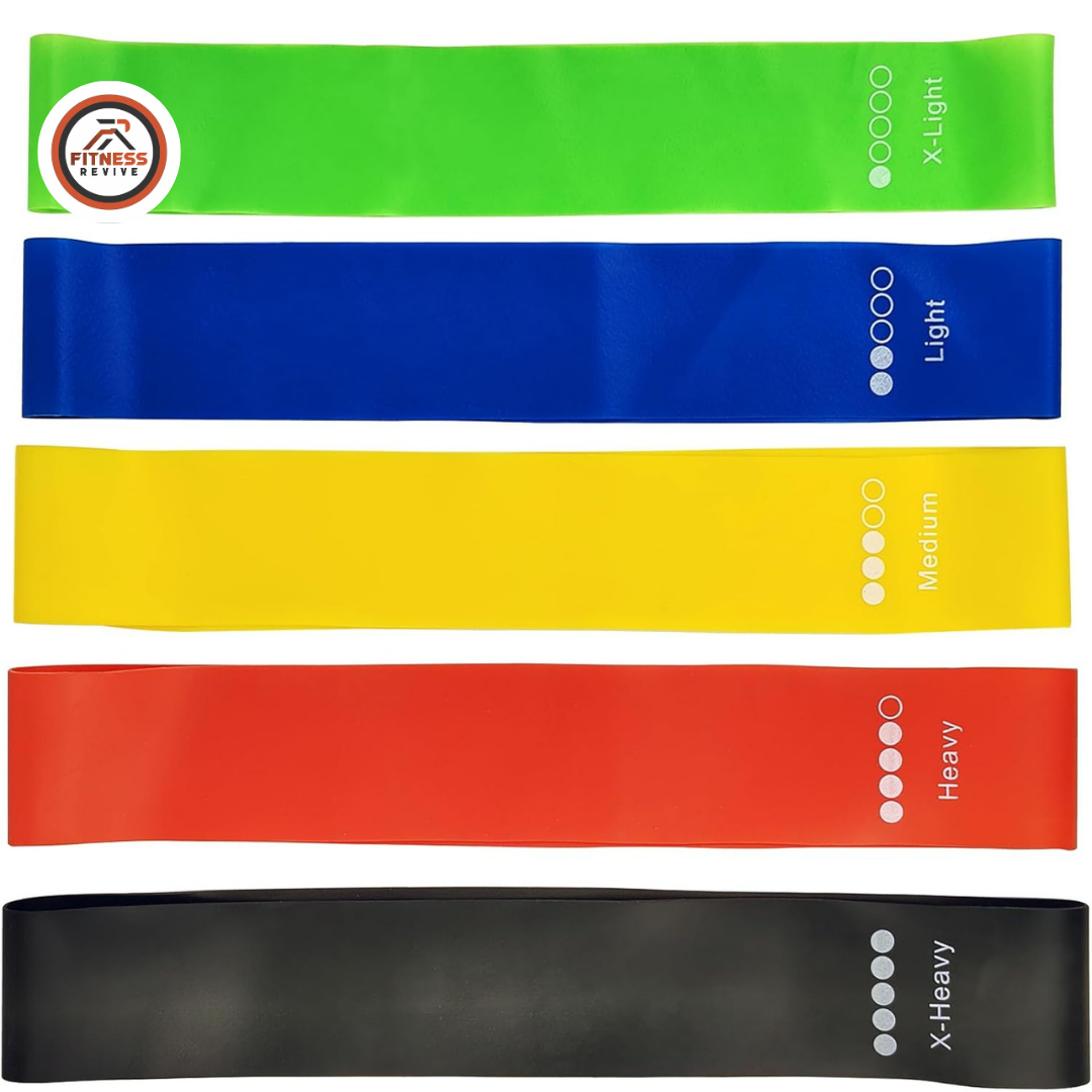 Resistance Loop Band Pack of 5 – Elastic Workout Bands for Strength Training, Weight Loss, Yoga, Pilates & Home Fitness | Beginner to Advanced | Mini Exercise Bands
