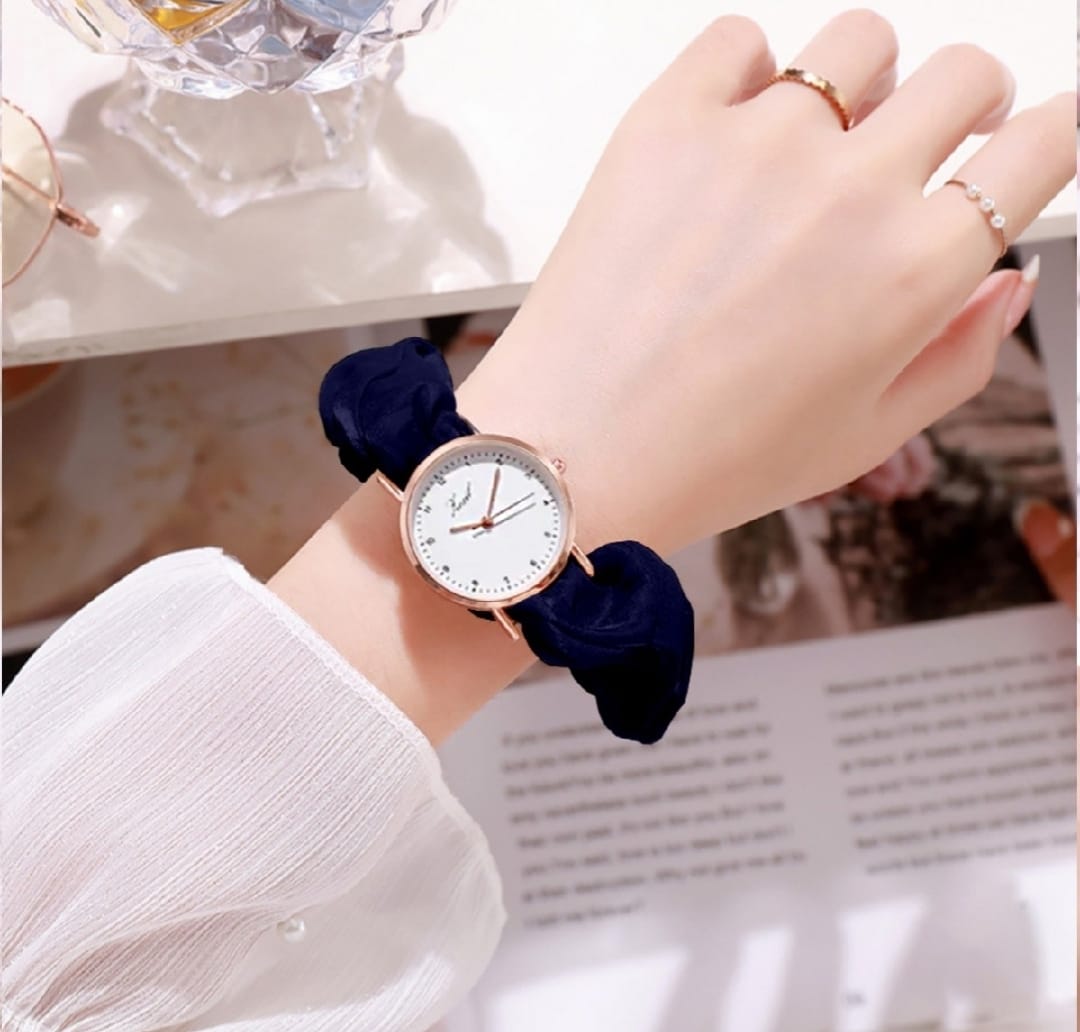 Scrunchies Watch For Girls & Women | Gift for Girls | New Korean Style Scrunchie Wrist Watches | Female Accessories | Pony Watch | Poni Watch |