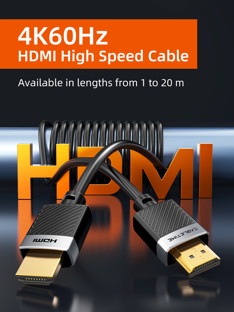 CABLETIME HDMI 2.0 4K 60hz Gold Plated Cable (1m-20m)